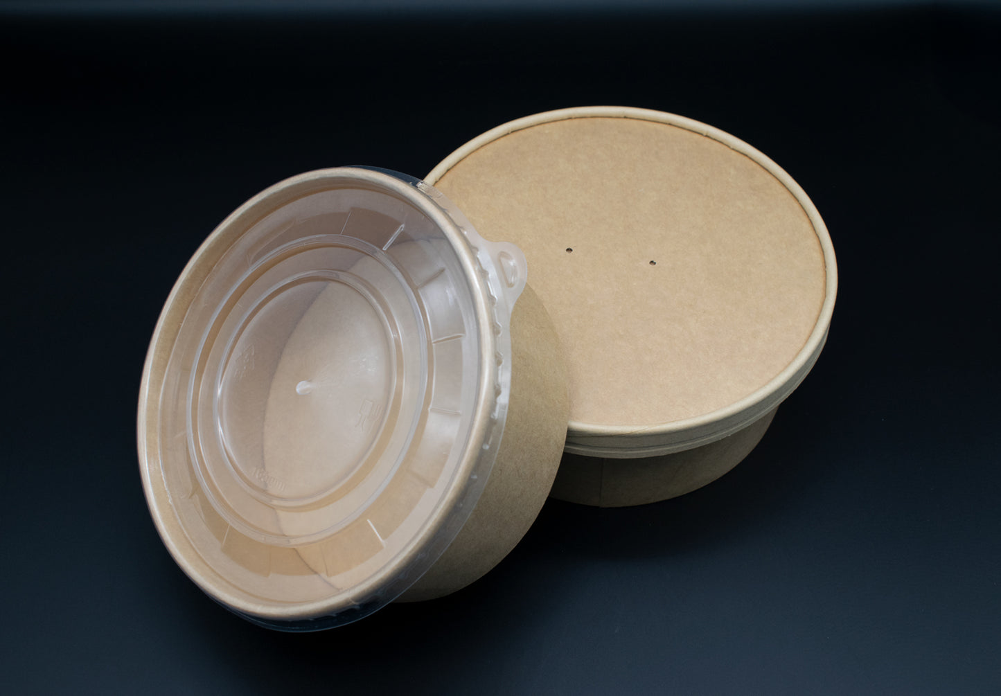 Schüssel aus Kraftpapier mit durchsichtigem PP-Deckel, 3 Füllmengen