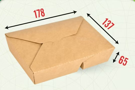 Feinkostbox 1-2 Fächer aus Braun Kraftpapier