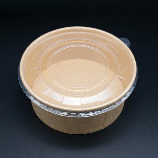 Schüssel aus Kraftpapier mit durchsichtigem PP-Deckel, 3 Füllmengen