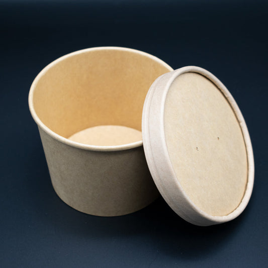 Suppenbecher aus Pappe mit passendem Pappe-Deckel / Ø115 mm / in 3 Größe