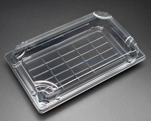 Sushi-Box aus PET – schwarze Schale mit glasklarem Deckel