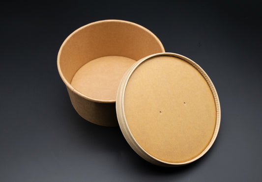 Schüssel aus Kraftpapier mit Pappdeckel, in 2 Füllmengen