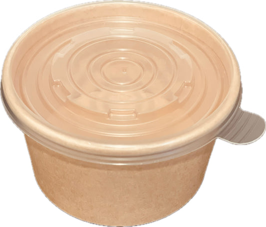 Suppenbecher aus Pappe mit passendem transparentem Deckel / Ø115 mm / in 5 Größe
