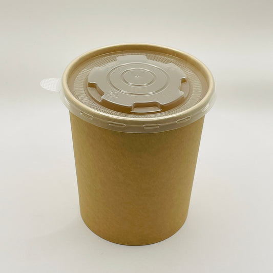 Suppenbecher aus Pappe mit transparentem Deckel – Ø115 - Ø136 mm, 6 Größen