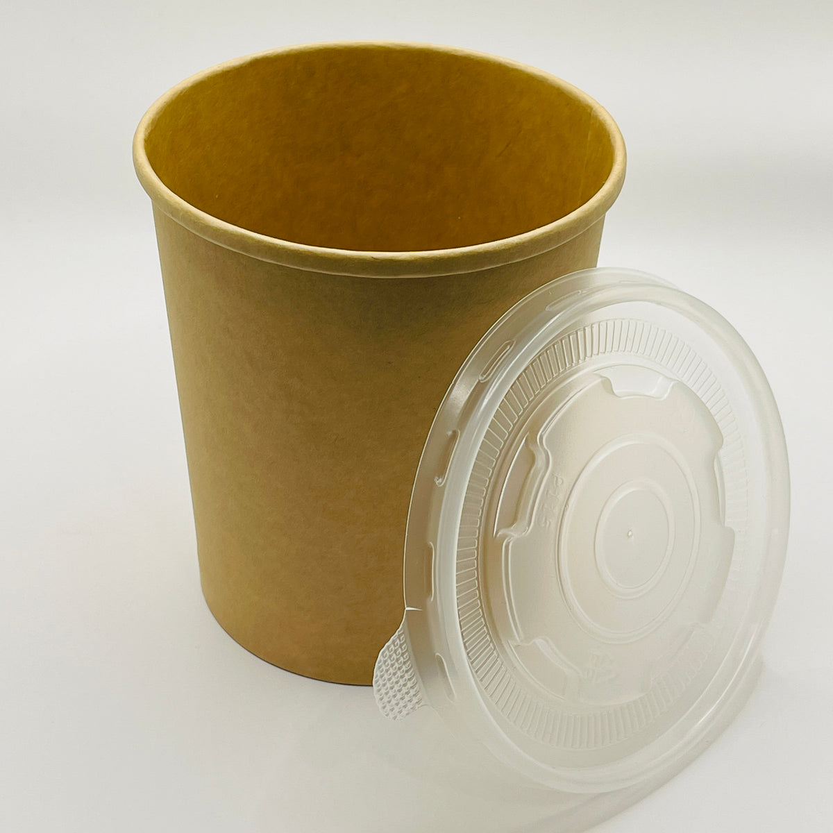 Suppenbecher aus Pappe mit transparentem Deckel – Ø115 - Ø136 mm, 6 Größen